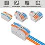 Imagem de Mini Conector de Fio Universal - Bloco Terminal Push-in 2/3 Pinos - Fixação em Furo