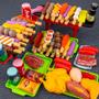 Imagem de Mini Cozinha Infantil para Brincar - Churrasco com Utensílios e Comida Simulada