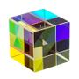 Imagem de Mini Cubo De Prisma Mágico Hexaédrico Cristal Óptico Vidro Dicroico Design Rgb Combinador Divisor