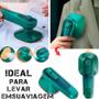 Imagem de Mini Ferro De Passar Roupa A Vapor Para Viagem Bivolt Cor Verde-escuro