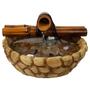 Imagem de Mini Fonte Agua Cascata Feng Shui Mesa Bambu Decorativa 19cm Enfeite
