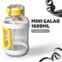 Imagem de Mini Galão Água Squeeze Plástico Bico Canudo Tampa 1600ml Amarelo