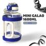 Imagem de Mini Galão Squeeze Plástico Bico Anti Vazamento Alça 1600ml Azul