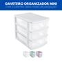 Imagem de Mini Gaveteiro de Mesa Escritório Quarto Multiuso 3 Gavetas