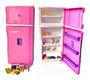 Imagem de Mini Geladeira Infantil Cozinha Brinquedo Grande Menina Rosa