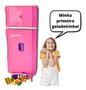 Imagem de Mini Geladeira Infantil Cozinha Brinquedo Grande Menina Rosa