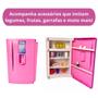 Imagem de Mini Geladeira Infantil Cozinha Brinquedo Grande Menina Rosa