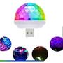 Imagem de Mini Globo Led Colorido Lampada Usb Bola Maluca Celular