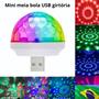 Imagem de Mini globo USB colorido com sensor de som 4w + brid adaptador usb android