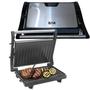 Imagem de Mini Grill Grelha Elétrica Inox Antiaderente Gourmet Sanduicheira Misteira Lanches