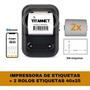 Mini Impressora Bluetooth + 2 Rolos Etiquetas 40x25 - TITANNET Imagem de Mini Impressora Bluetooth + 2 Rolos Etiquetas 40x25