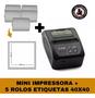 Imagem de Mini Impressora Bluetooth + 5 Rolos Etiqueta Adesiva 40x40