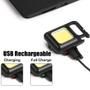 Imagem de Mini Lanterna LED Portátil À Prova D'água Recarregável COB Chaveiro Lanternas Com 4 Modos De Luz 