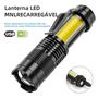 Imagem de Mini Lanterna LED Recarregável Com Clipe De Caneta Com Zoom Telescópico De Luz Lateral Para Aventura