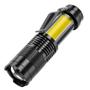 Imagem de Mini Lanterna LED Recarregável Com Clipe De Caneta Com Zoom Telescópico De Luz Lateral Para Aventura