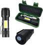 Imagem de Mini Lanterna LED Recarregável Manual Tática 3 Modos de Iluminação USB Regulagem de Zoom Função Lampião