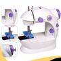 Imagem de Mini Maquina De Costura Portátil C Pedal  De Controle Manual Cor Branco