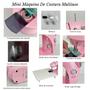 Imagem de Mini Máquina de Costura Rosa Portátil com Mesa Funciona com Pilhas ou Tomada
