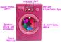 Imagem de Mini Máquina De Lavar Eletrônica Musical 2 Cabides Acende Luz Lavadora Infantil Menina Rosa Branca Modelo ZP00248 Original Zoop Toys