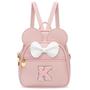 Imagem de Mini Mochila KKXIU para Meninas - Laço com Inicial Rosa
