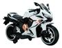 Imagem de Mini Moto Eletrica 12v Branca CBR Suporta 30kg Marcha Ré Bluetooth Luzes Velocidade Máxima 3km/h Bivolt