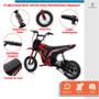 Imagem de Mini Moto Elétrica Infantil 24V Trilha Bateria 2 Motores 350W Rodas 12" Suspensão LED Música e Acelerador no Guidão