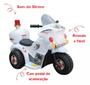 Imagem de Mini Moto Elétrica Infantil C/ Som de Sirene e Baú - Branco