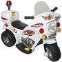 Imagem de Mini Moto Elétrica Infantil Triciclo Criança Bateria 6V Importway BW002-B Branco Polícia Bivolt