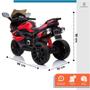 Imagem de Mini Moto Elétrica Infantil Triciclo Criança Motorizado Luxo MP3 USB Luz e Som Bateria 12V Bivolt Até 25kg Vermelho