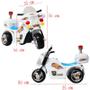Imagem de Mini Moto Elétrica Triciclo Criança Infantil Bateria 6V Importway BW006-BR Branca Polícia Bivolt