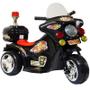 Imagem de Mini Moto Elétrica Triciclo Criança Infantil Bateria 6V Importway BW006-PR Preta Polícia Bivolt