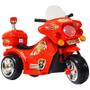 Imagem de Mini Moto Elétrica Triciclo Criança Infantil Bateria 6V Importway BW006-VM Vermelha Polícia Bivolt