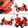 Imagem de Mini Moto Elétrica Triciclo Criança Infantil Bateria 6V Importway BW006-VM Vermelha Polícia Bivolt