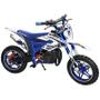 Imagem de Mini Moto Infantil Partida Elétrica Gasolina 2T 49CC Cross Trilha Off Road Azul Iwdb-005 AZ