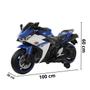 Imagem de Mini Moto Motinha Elétrica Infantil 12V Roda Eva Som Farol Led Azul Brinqway Bw300az