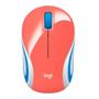 Imagem de Mini Mouse Sem Fio Logitech M187 Coral Com Capa Para Note 14