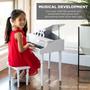 Imagem de Mini Piano Grande - Brinquedo Musical Infantil Vermelho com Acessórios