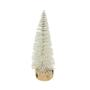 Imagem de Mini Pinheiro Decorativo Branco Base Tronco Madeira 16cm - Art Christmas