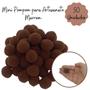 Imagem de Mini Pompom para Artesanato Bolinha 22mm Marrom 50 Unidades