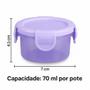 Imagem de Mini Potes Herméticos 70ml 4 Unid.  Redondo com Tampa Colorida