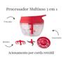 Imagem de Mini Processador Manual Triturador de Alimentos, Batedor Mixer e Espremedor de Frutas 500ml Útil Bazar 3 em 1