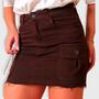 Imagem de Mini Saia Cargo Color Com Barra A Fio Feminina Revanche Ventrosa
