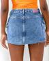 Imagem de Mini Saia Jeans Cargo com Recorte Frontal 22483 Escura