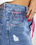 Imagem de Mini Saia Jeans com Cordão Abaixo do Cós e Barra Desfiada  22487 Média