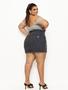 Imagem de Mini Saia Jeans Feminina Grafite Plus Size Cintura Alta Tendência Verão