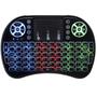 Imagem de Mini Teclado Mouse Iluminado Led Touchpad Wireless Bluetooth Wifi Sem Fio Tv Smart Usb I8 Preto