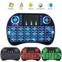 Imagem de Mini Teclado Sem Fio Wireless Com Led 3 Cores Touchpad Compatível Com Consoles Smart TV  PC Notebook