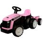 Imagem de Mini Trator Elétrico Infantil Rosa Suporta Até 25Kg Recarregável Reboque Removível Importway BW079RS