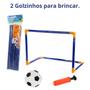 Imagem de Mini Trave de Futebol Kit Golzinho Jogo Gol a Gol X1 Treino Brinquedo Infantil dia Crianças com Bola e Bomba de Enchimento