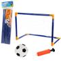 Imagem de Mini Trave de Futebol Kit Golzinho Jogo Gol a Gol X1 Treino Brinquedo Infantil dia Crianças com Bola e Bomba de Enchimento